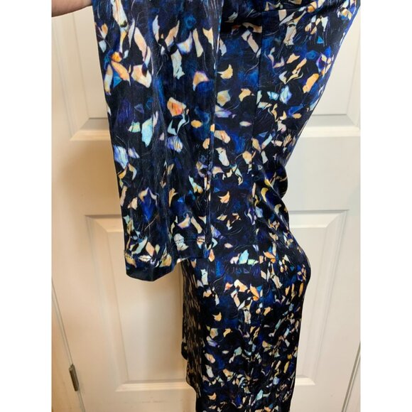 SALONI Dark Blue & Multicolor Floral Long Sleeve Sheath Mini Dress, Size 2 - Picture 6 of 10
